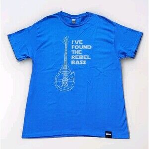 BustedTees Star Wars I've Found the Rebel Bass Men's T-Shirt - Size Large - Blue